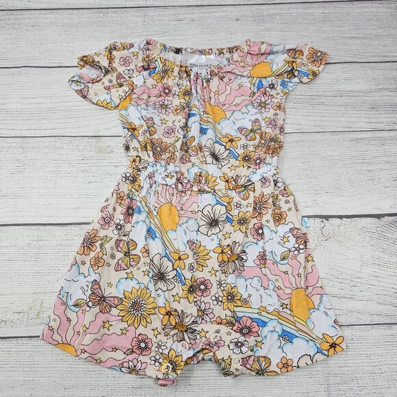 Posh Peanut Baby Girl Bamboo 'Dolly" Flutter Sleeve Short Romper Size 6-12 month - Picture 5 of 6